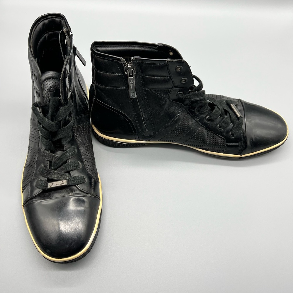 Kenneth Cole Base Down Low leather hightop sneakers